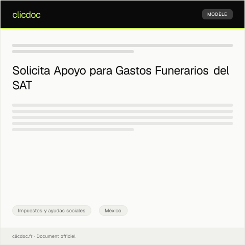 Vista previa del documento Solicitar apoyo para gastos funerarios del programa de asistencia social — Impuestos y ayudas sociales, México