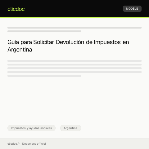 Vista previa del documento Solicitar asistencia en trámite de devolución de impuestos — Impuestos y ayudas sociales, Argentina