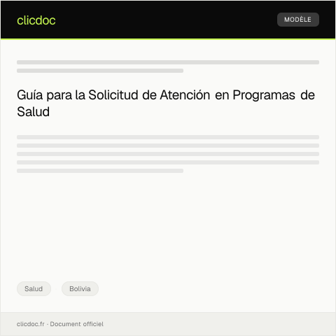 Vista previa del documento Solicitud de atención en programas de salud materno-infantil — Salud, Bolivia
