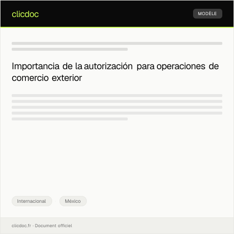 Vista previa del documento Solicitud de autorización para operaciones de comercio exterior — Internacional, México