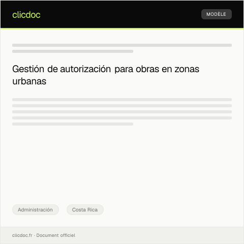 Vista previa del documento Gestionar autorización para obra de construcción en zona urbana ante la Municipalidad — Administración, Costa Rica