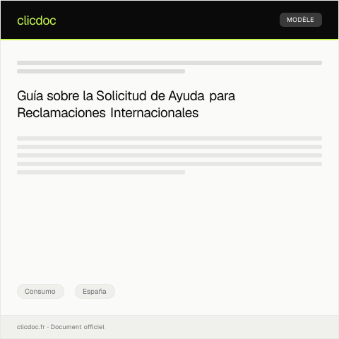 Vista previa del documento Solicitud de ayuda para reclamaciones internacionales — Consumo, España
