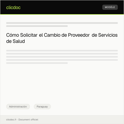 Vista previa del documento Solicitar cambio de proveedor de servicios de salud — Administración, Paraguay