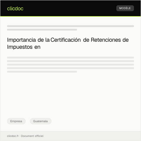 Vista previa del documento Solicitud de Certificación de Retenciones de Impuestos a Terceros — Empresa, Guatemala
