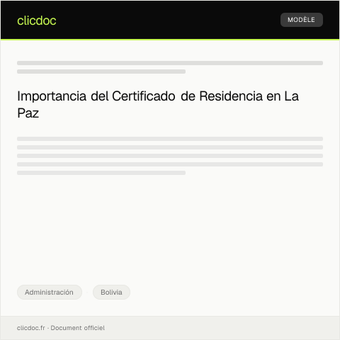 Vista previa del documento Solicitud de certificado de residencia ante la Alcaldía de La Paz — Administración, Bolivia