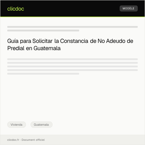 Vista previa del documento Solicitud de Constancia de No Adeudo de Predial — Vivienda, Guatemala