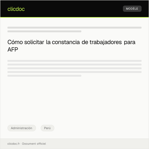 Vista previa del documento Enviar solicitud de constancia de trabajadores para trámite de AFP — Administración, Perú