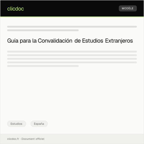 Vista previa del documento Solicitud de convalidación de estudios realizados en el extranjero — Estudios, España