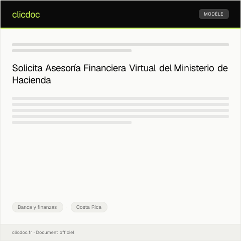 Vista previa del documento Solicitud de asesoría financiera virtual — Banca y finanzas, Costa Rica