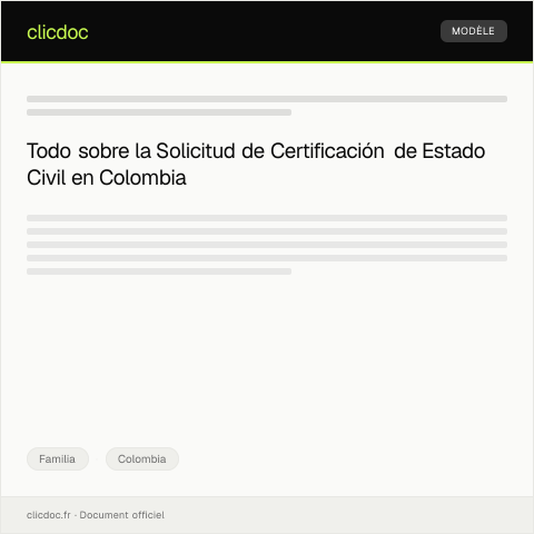 Vista previa del documento Solicitud de Certificación de Estado Civil — Familia, Colombia