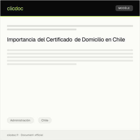 Vista previa del documento Solicitud de Certificado de Domicilio — Administración, Chile