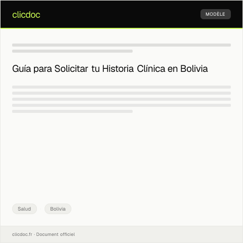 Vista previa del documento Solicitud de copia de historia clínica — Salud, Bolivia