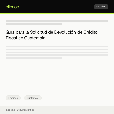 Vista previa del documento Solicitud de devolución de Crédito Fiscal en Agencia Virtual — Empresa, Guatemala