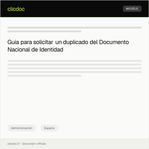 Vista previa del documento Solicitud de duplicado de DNI — Administración, España