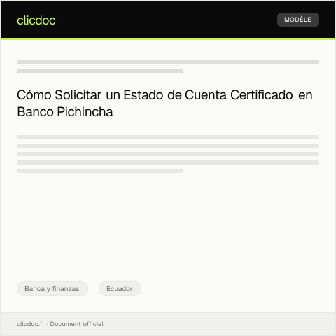 Vista previa del documento Solicitud de estado de cuenta bancario certificado en el Banco Pichincha — Banca y finanzas, Ecuador