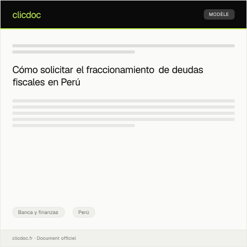 Vista previa del documento Solicitud de fraccionamiento de pago de deudas — Banca y finanzas, Perú