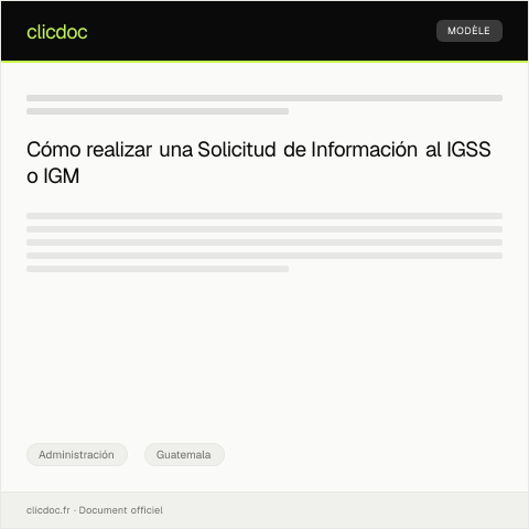 Vista previa del documento Solicitud de Información — Administración, Guatemala