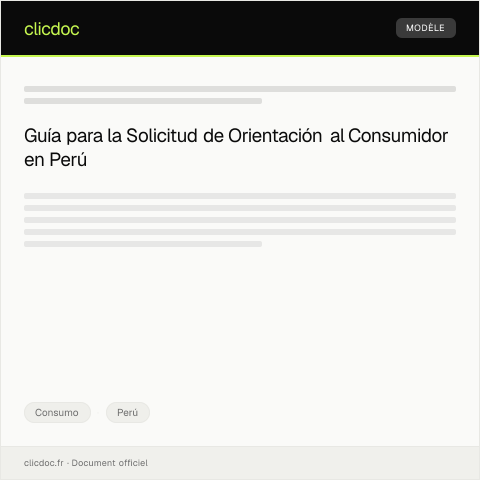 Vista previa del documento Solicitud de orientación para protección al consumidor — Consumo, Perú