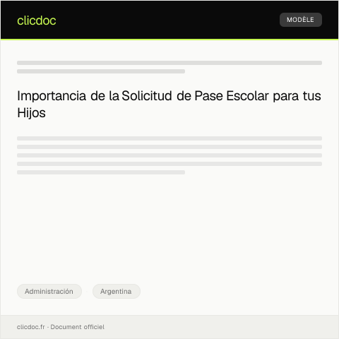 Vista previa del documento Solicitud de pase escolar para hijos en el sistema educativo provincial — Administración, Argentina
