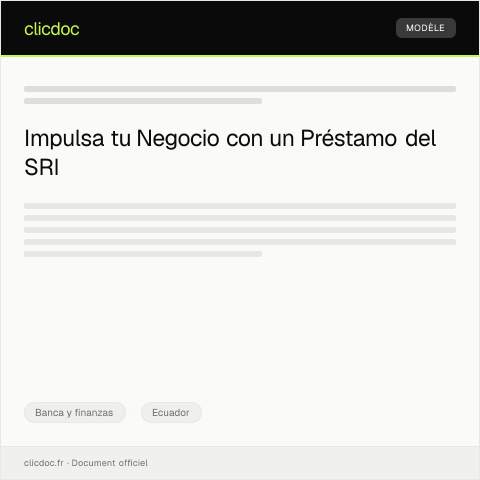 Vista previa del documento Solicitud de préstamo para negocios — Banca y finanzas, Ecuador