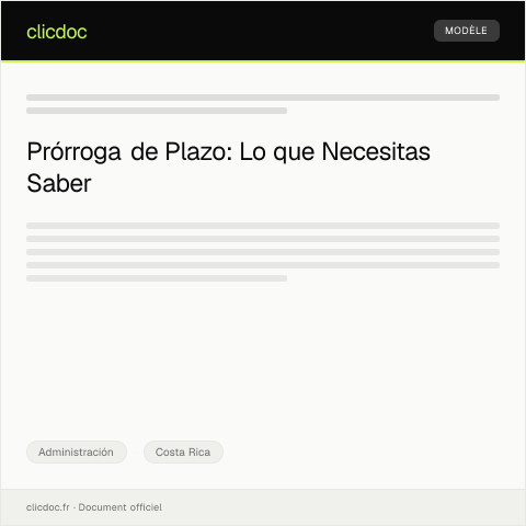 Vista previa del documento Solicitud de Prórroga de Plazo — Administración, Costa Rica