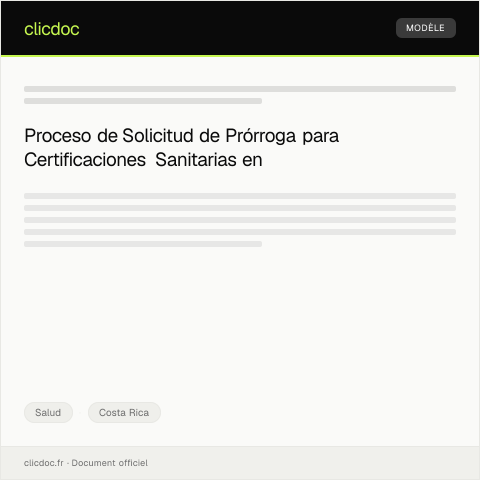 Vista previa del documento Solicitud de prórroga para certificaciones sanitarias — Salud, Costa Rica