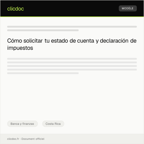 Vista previa del documento Solicitar estado de cuenta y declaración de impuestos ante la Dirección General de Tributación — Banca y finanzas, Costa Rica