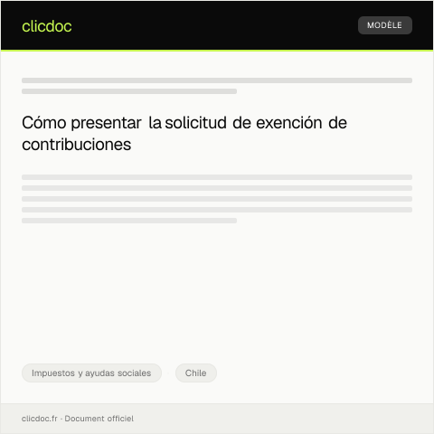 Vista previa del documento Presentar solicitud de exención del pago de contribuciones — Impuestos y ayudas sociales, Chile