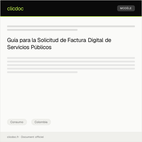 Vista previa del documento Solicitud de Factura Digital de Servicios Públicos — Consumo, Colombia