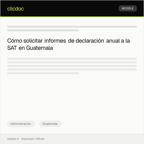 Vista previa del documento Solicitar informes de declaración anual en SAT — Administración, Guatemala