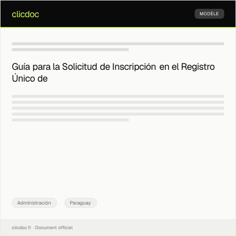 Vista previa del documento Solicitud de inscripción en el Registro Único de Contribuyentes (RUC) — Administración, Paraguay