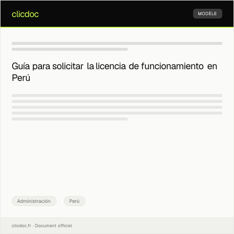 Vista previa del documento Presentar solicitud de licencia de funcionamiento — Administración, Perú