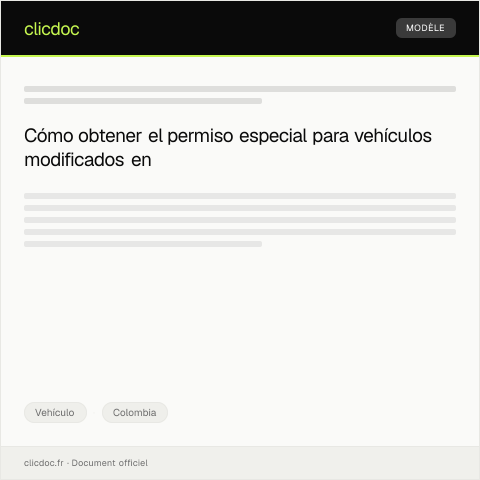 Vista previa del documento Solicitud de permiso especial para circulación de vehículo modificado — Vehículo, Colombia