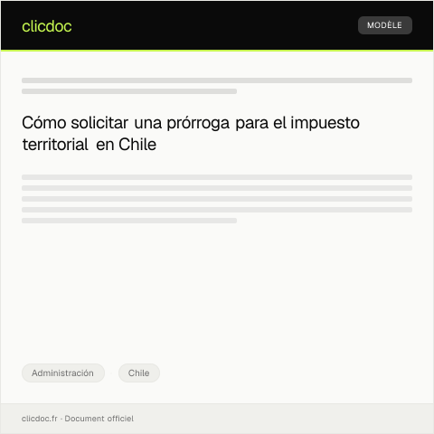 Vista previa del documento Solicitud de prórroga para pagar impuesto territorial — Administración, Chile