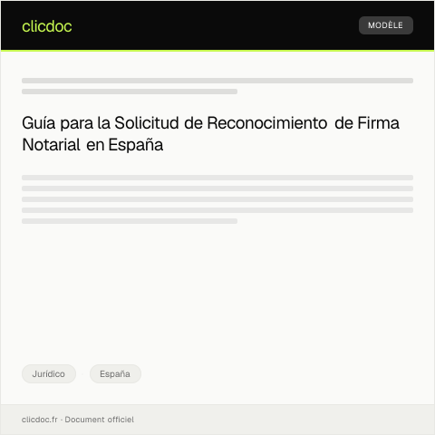 Vista previa del documento Solicitud de reconocimiento de firma notarial — Jurídico, España