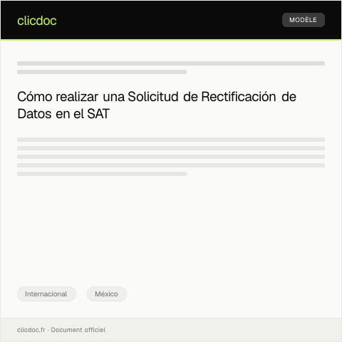 Vista previa del documento Solicitud de rectificación de datos en registros internacionales — Internacional, México