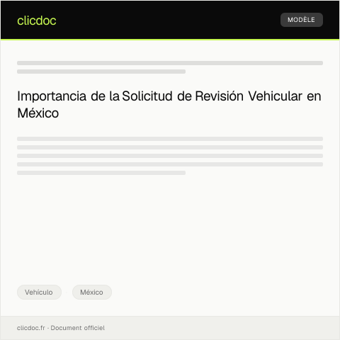 Vista previa del documento Solicitud de revisión vehicular ante la Secretaría de Comunicaciones y Transportes — Vehículo, México