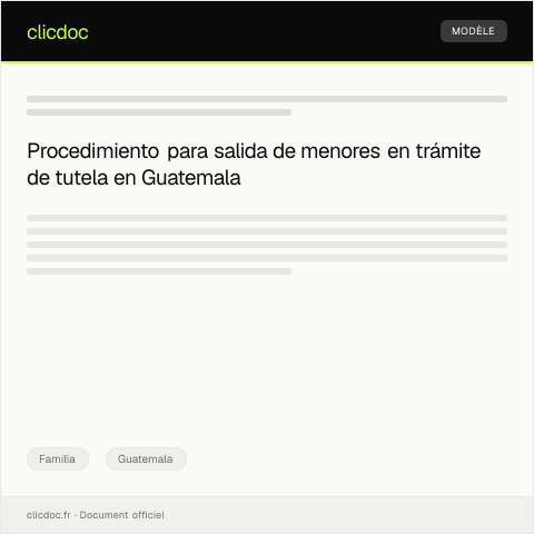 Vista previa del documento Pedido de autorización para salida del país de menor en trámite de tutela — Familia, Guatemala