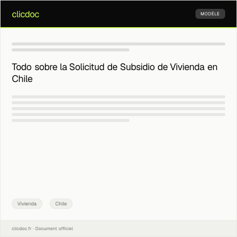 Vista previa del documento Solicitud de Subsidio de Vivienda — Vivienda, Chile