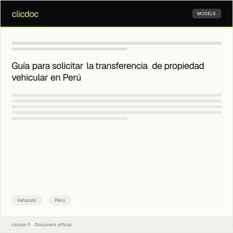 Vista previa del documento Solicitar autorización para transferir propiedad vehicular ante la SUNARP — Vehículo, Perú