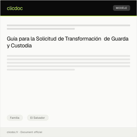 Vista previa del documento Solicitud de transformación de guarda y custodia en el Registro de Personas Naturales — Familia, El Salvador