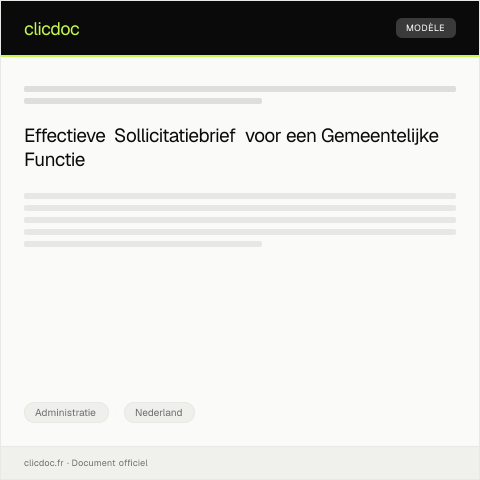 Documentvoorvertoning: Sollicitatiebrief voor vacature bij gemeente — Administratie, Nederland