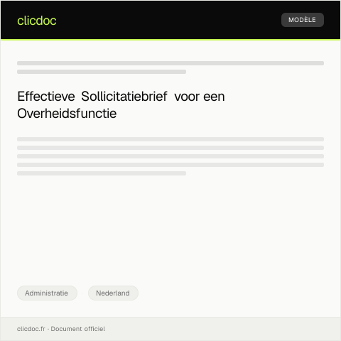 Documentvoorvertoning: Sollicitatiebrief voor functie bij overheid — Administratie, Nederland