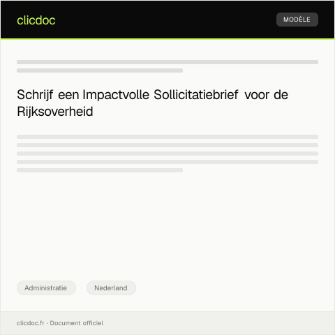 Documentvoorvertoning: Sollicitatiebrief voor functies binnen de Rijksoverheid — Administratie, Nederland