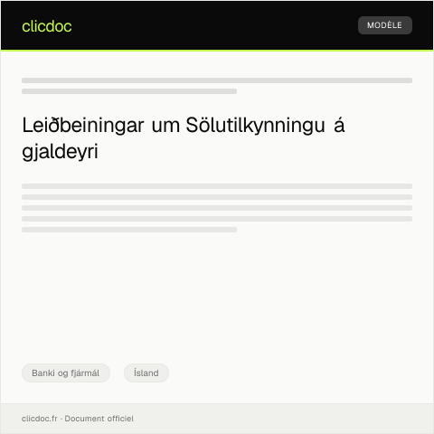 Document preview: Sölutilkynning á gjaldeyri — Banki og fjármál, Ísland