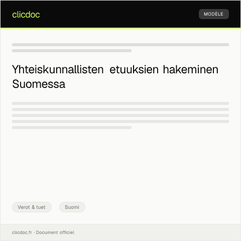 Document preview: Sosiaaliturvatukihakemus — Verot & tuet, Suomi