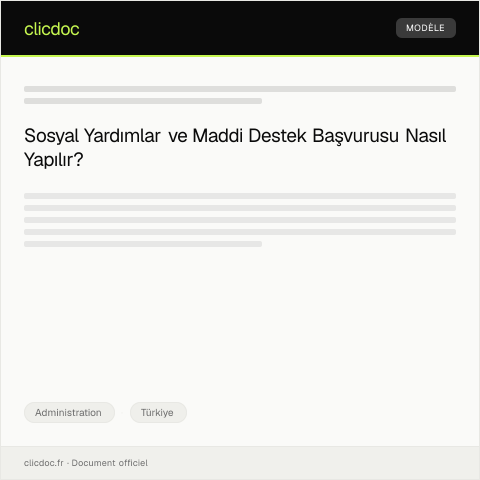 Document preview: Sosyal Yardımlar ve Maddi Destek Talebi — Administration, Türkiye