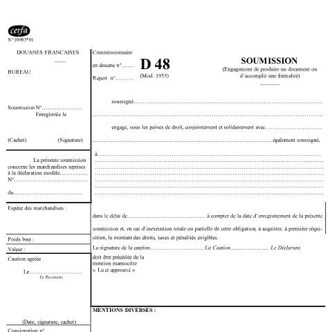 Aperçu du document Soumission D48 — Professionnels, France (CERFA n°10983*01)