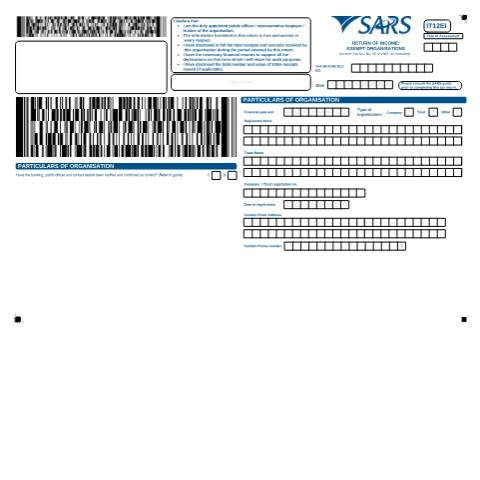 Document preview: IT12EI – Return of Income Exempt Organisations – External Form — PDF Forms, South Africa (CERFA n°IT12EI)