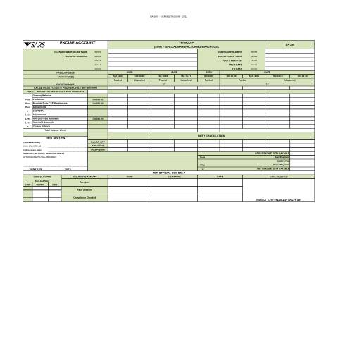 Document preview: DA 260F3 – Vermouth SVM – External Form — PDF Forms, South Africa (CERFA n°DA 260F3)